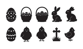 Modern Easter Egg Icon Bundle with decorative patterns and shapes vector