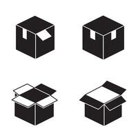 Minimal Moving Box Set with open and sealed box designs for branding vector