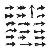 Bold Arrow Shape Elements Mixed with Minimal Arrow Icon Set and Sketch Styles vector