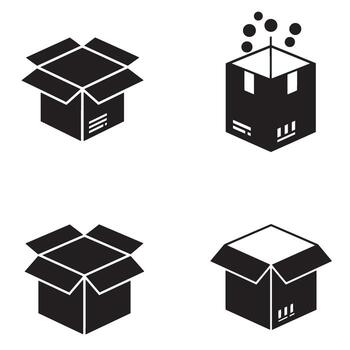 Clean Delivery Package Design icons suitable for apps and presentation use vector