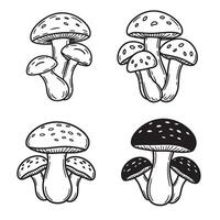 Vintage Mushroom Icon graphics with forest nature and fungi aesthetics vector