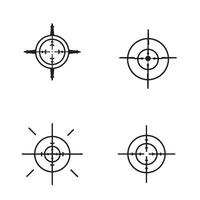 Simple Sniper Aim Symbol pack with isolated marks for defense style projects vector