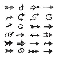 WebProfessional Minimal Arrow Icon Set with Bold Arrow Shape in Hand Drawn Style vector