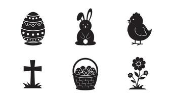 Decorative Easter Egg Icon Bundle ideal for print and branding use vector