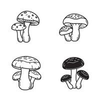 Vintage Mushroom Icon outlines for rustic and forest themed projects vector