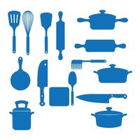 Flat Cookware Tools Illustration with Pots Spoons and Utensils for Ads vector