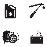 Garage Tools Icon Set perfect for mechanic work symbols brake and tire tools vector