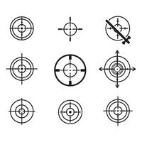 Military Target Set featuring precision crosshair marks for tactical projects vector