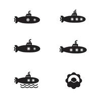 Compact Underwater Craft Set with various sea vehicle icon representations vector