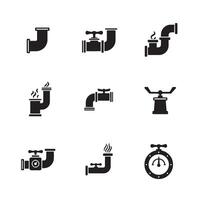 Pipe fittings symbol set created for piping diagrams and utilities vector