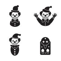 Cartoon clown faces fun collection with cheerful and silly expressions for design use vector