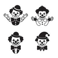 Funny clown mask set with different joyful moods for visual storytelling designs vector