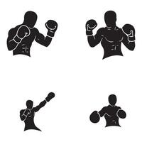 Boxing sport graphics depicting powerful hits and the art of controlled aggression vector