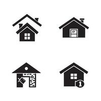 Modern Home Symbol Pack with Clean Lines and Bold House Graphics vector