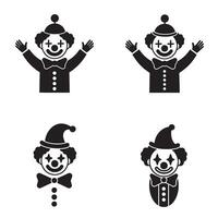 Funny clown mask set of black and white designs for easy digital or print use vector