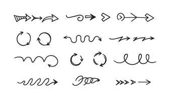 Decorative Hand Drawn Scribble Arrow Set for Abstract Doodle Style Designers vector