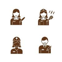 Science worker set suitable for scientific brochure use and online resources vector