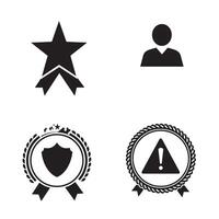 Award Ribbon Style Set Featuring Recognition Elements and Star Badge Icons vector