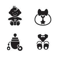 Sweet Adorable Baby Icon Bundle with Playful Baby Toys and Accessories vector