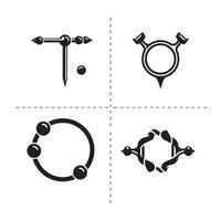 High quality Piercing Icon Set Collection ideal for posters and guides vector