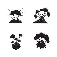 Ink styled Hand Drawn Boom Effects with irregular bold elements vector