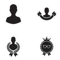 Achievement Badge Icon Collection with Laurel Wreath and Star Shapes vector