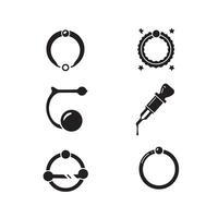 Lip Ring Barbell Outline illustrations created with smooth clean lines vector