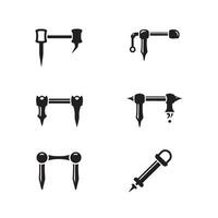 Tattoo studio ready Piercing Icon Set Collection for signage and menus vector