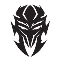 Dark Warrior Mask Design Featuring Spikes and Armor for RPG Settings vector