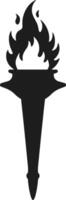 Flaming Torch Silhouette - Symbol of Liberty and Freedom for Independence Day Design vector