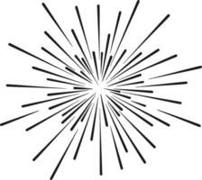 Radiating Burst Silhouette - Retro Firework Sunburst Design Element vector