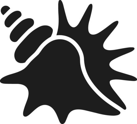 Spiky Seashell Silhouette - Marine Life Illustration for Ocean, Beach, and Summer Designs