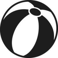 Summer Beach Ball Silhouette - Minimalist Black Inflatable Ball Illustration vector