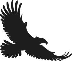 Flying Eagle Silhouette in Dynamic Glide Pose - Bold Design vector