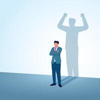 The image of a man standing as a strong person. A metaphorical illustration of self-belief, optimism and confidence. vector