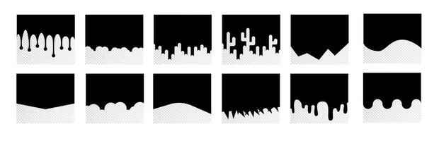 Set of Template Dividers Shapes for Website. Collection of Design Element for Top, Bottom Page Web Site. Divider Header for App, Banners or Posters. vector