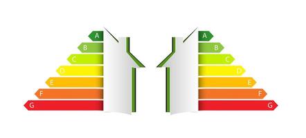 home energy efficiency rating. smart eco house improvement template. certification system element vector