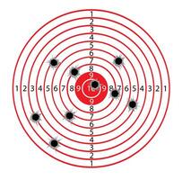 Targets life size with holes from bullets blank mocap for shooting from machine guns and pistols. vector