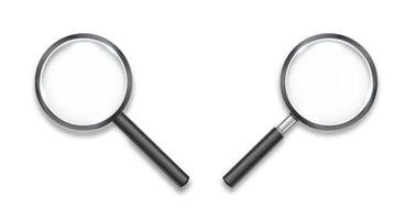 Search icon . Magnifying Glass Isolated On White Background, With Gradient Mesh. Realistic Magnifying glass with shadow vector