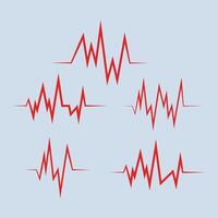 Pulse lines set icon element vector