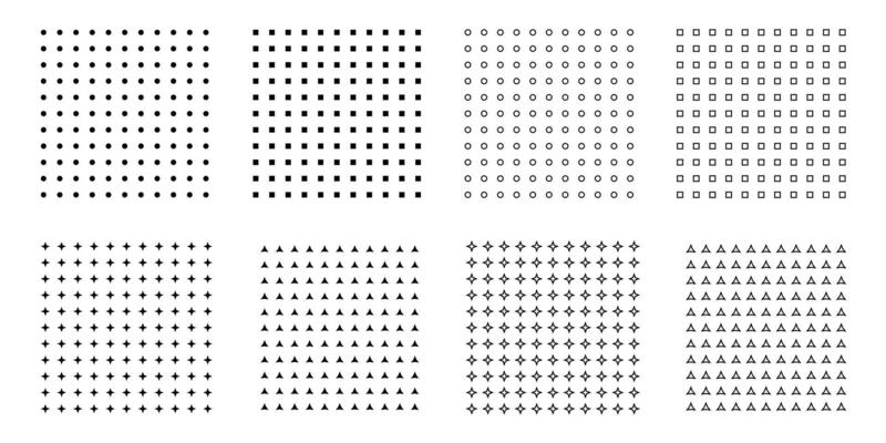Set of Geometric Shapes Arrangement on white background