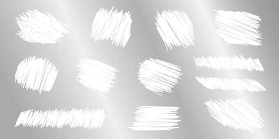 Lottery card scratch on silver shiny metal background - smeared charcoal fuzzy dabs scuff scribble vector