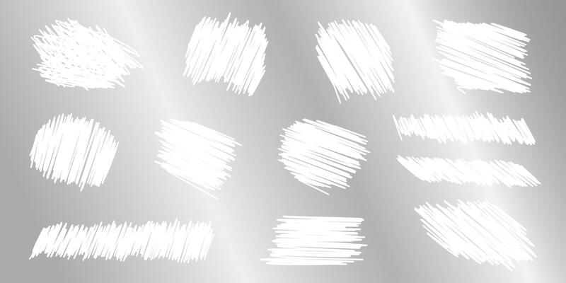 Lottery card scratch on silver shiny metal background - smeared charcoal fuzzy dabs scuff scribble