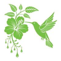 Humming bird and flower vector