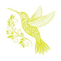 Hand drawn bird outline illustration vector