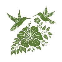 Thumbnail design with a bird and flower vector