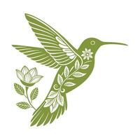 A bird with a long beak is flying over a star that says quot bird quot vector
