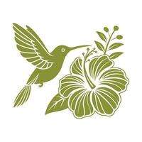 Flying hummingbird realistic background with tropical fauna vector
