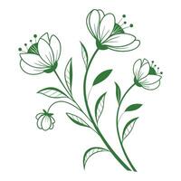 Hand drawn flat design simple flower vector