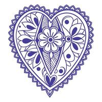 Hand drawn heart shape with mandala pattern ornament vector